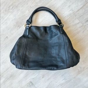 g.i.l.i. Black Pebbled Leather Hobo Handbag/Purse!